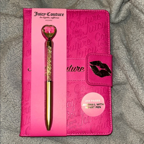 Juicy Couture Hot Pink Journal with Heart Bling Pen NWT 256 Pages - Picture 1 of 9
